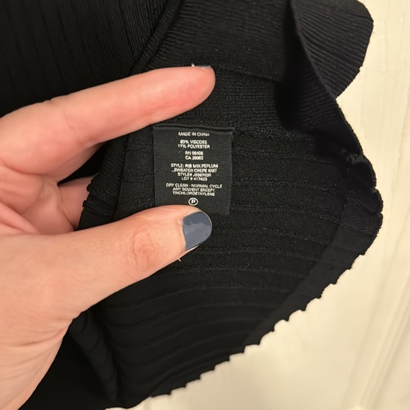 Women’s Theory Rib knit mix peplum sweater black S - Picture 6 of 6